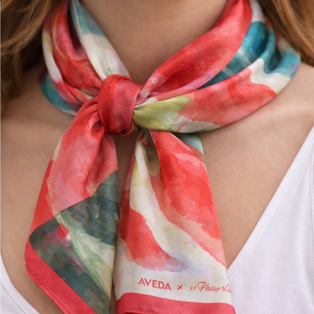 Aveda x 3.1 Phillip Lim Ltd Edition Silk Scarf Abstract Botanical Print
